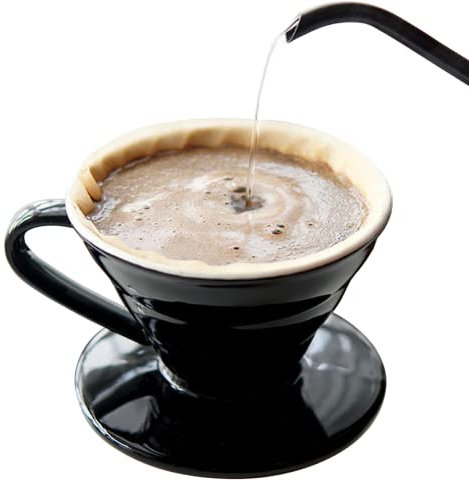 Cangool Pour Over Coffee Makers Keramik-Kaffeetropfer (Größe 02, Schwarz)