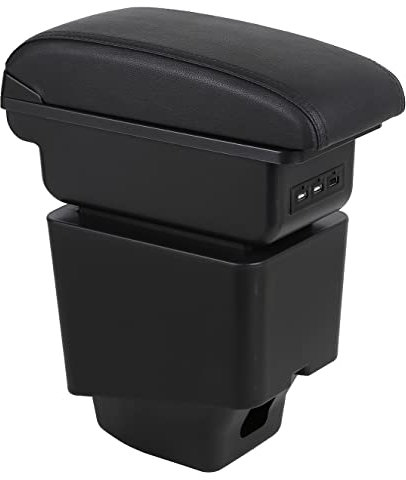 OYHCM Accoudoir Centrale pour Renault Captur 2018-2022, Rangement Intégré, Cuir Noir, Facile à Installer, Accessoire Intérieur Voiture