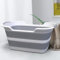 Cyanoe Baignoire pliable pour animal domestique avec bouchon de vidange d'eau, baignoire pliable pour chiot, petit chien, chat, design portable et peu encombrant, sans BPA, capacité de 27 L, gris