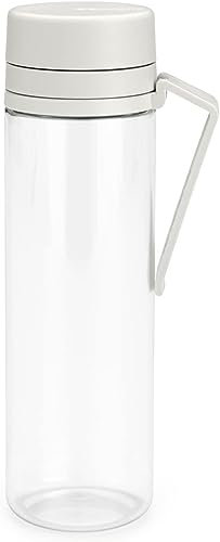 Brabantia - Make & Take Botella de Agua con Filtro 0.5L - Botella con Asa & Colador de Frutas - A Prueba de Fugas - Infusor - Transparente - Apta para Lavavajillas - Gris claro