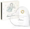 Maverton Cœur en verre personnalisable - Statuette en cristal 3D avec horloge et boîte élégante - à offrir pour baptême - souvenir de communion - pour filleul - filleule - petit ange -