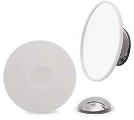 bosign. Abnehmbar Kosmetik Spiegel Airmirror 20 Fach Vergrößerung. Schwenkbar. Weiß (11,2 cm). Verdeckte Saugnapfbefestigung. Magnetverschluss.