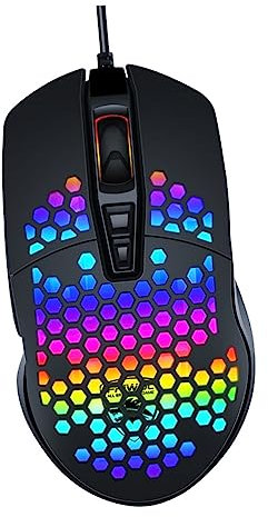 Hemobllo 1pc Hollow Glowing Gaming Mouse Ergonomic Wired Controller for Computer Accessories Dpi Compatible Desktop and Laptop High-speed Positioning and Skid-resistant Design