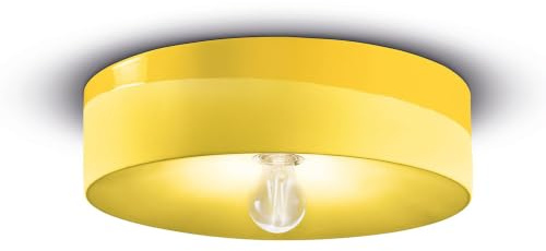 Deckenleuchte groß Vintage Decò Pi Keramik Zitronengelb 1 Licht E27