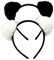 LJJCSFF Haarreif mit flauschigen Panda-Ohren, Haarreif, niedliche Tierohren, Pompom-Stirnband für Mädchen und Damen, Halloween, Cosplay, Kopfbedeckung, Schwarz/Weiß, 2 Stück