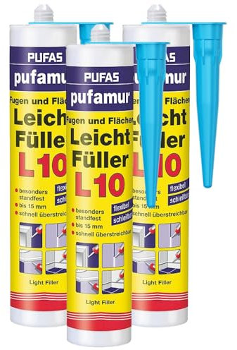 3x PUFAS Pufamur Fugen und Flächen Leichtfüller L10 310ml, inklusive kör4u Tülle (3)