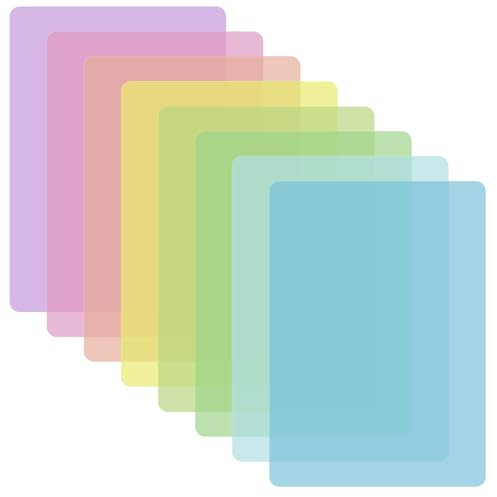 Zocipro Dyslexia Overlays, 8Pcs A4 Coloured Overlays Aids for Reading Beginner, Dyslexia, ADHD, Irlens Syndrome, Reduce Visual Stress