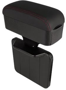 Qirc Car Armrest Box Protector Center Console Armrest Extender Elbow and Forearm Wrist Support Adjustable Height Comfort Pad Universal (Black Red Line-with cup holders)