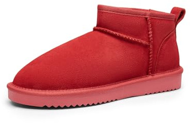 DREAM PAIRS Damen Stiefeletten Winterstiefel,Rot,35