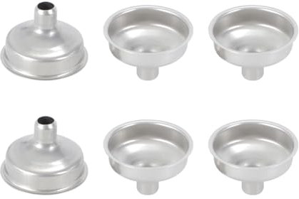 Lot de 6 mini entonnoirs en acier inoxydable pour épices, huiles essentielles, parfums, petits entonnoirs de remplissage pour poudre