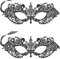 PYAIOVR 2 Stück Sexy Lace Augenmaske Spitze Maske Spitze Damenfür Frauen Augenmaske Maskerade Maske Venezianische Maske für Halloween Karneval Abendkleid Tanz Ball Schwarz