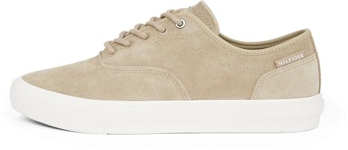 Tommy Hilfiger Herren Vulcanized Sneaker Low Oxford aus Wildleder, Beige (Beige), 40