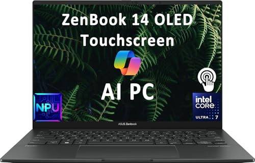 ASUS ZenBook 14 Pro OLED Q425 Ordinateur portable professionnel (écran tactile FHD+ 14, 100 % DCI-P3 500 nits, Intel Ultra 7 155H (> i7-13700H), 16 Go DDR5 7467 MHz, 1 To SSD, rétroéclairé, webcam
