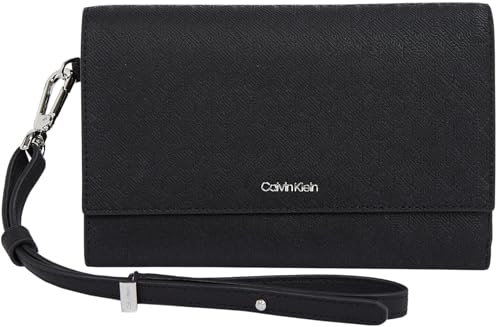 Calvin Klein Damen Geldbörse Must Trifold mit Trageschlaufe, Schwarz (Black Mono), Einheitsgröße