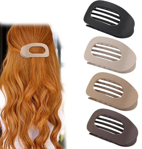 Mezrkuwr 4 Pièces Pinces à Cheveux Plates Avec Tenue Sûre et Dents Internes - Pour Cheveux Épais et Fins