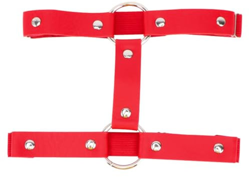 DEARMAMY Runder Gürtel Punk-bindering Oberschenkel Ring Leder Strumpfband Stylischer Ring Zweireihig Design Attraktives Geschenk