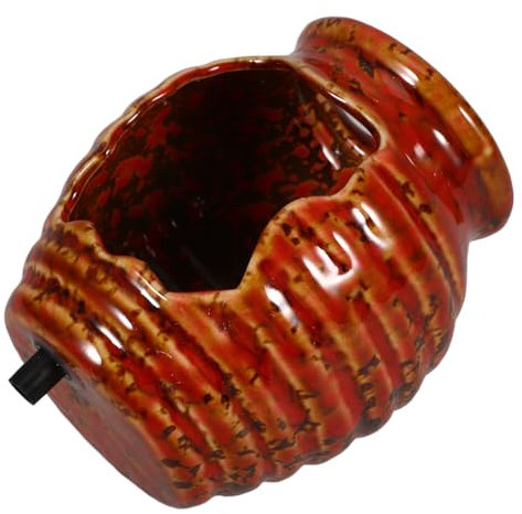 ORFOFE Kleiner Keramikgefäß Wasserfallbrunnen Mit Zirkulierendem Wasser Dekorativer Gartenbrunnen Für Balkon Terrasse Und Indoor Hydrokultur Vase Ohne Pumpe Wasserspiel Hofbrunnen Ornamente
