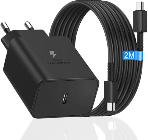 45W USB C Ladegerät mit Schnellladekabel für Samsung Galaxy S25 Ultra S24 Ultra S23 Ultra S22 Ultra S21 Ultra S20 Ultra, Galaxy Tab S10 S9 S8 S7 Ultra/FE, Galaxy Tab S6 Tablets Netzteil USB C Schwarz