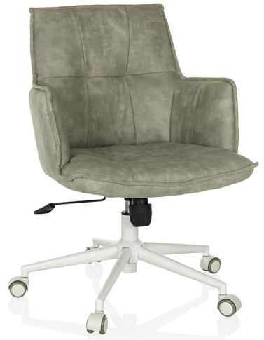 hjh LIVING Homeoffice Stuhl gepolstert SOLAO Life W Schreibtischstuhl Drehstuhl höhenverstellbar, Stoffbezug Grau