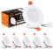 CybaaLuxz LED Einbaustrahler, 5W 550LM, Φ80-85mm, 3000K/4000K/6500K Dimmbar, 3 CCT in 1 Flach Spots Einbauleuchten, 6 Stück