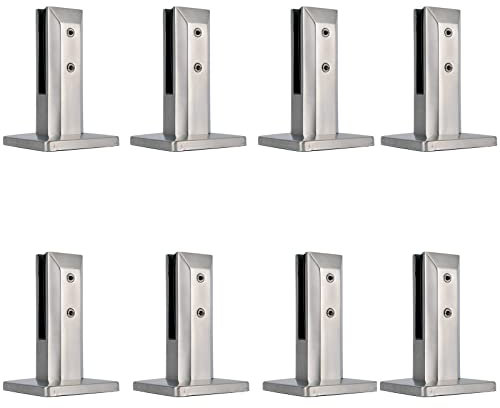 Abrazadera de acero inoxidable para valla de piscina para barandilla de vidrio, 8 piezas, color plateado, 160 mm