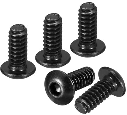 DTGN #4-40x1/4 Vis À Tête Bombée Hexagonale Creuse - Lot De 50 - Adaptées Pour Vélos De Route, VTT, Auto, Moto - Acier Inoxydable 304 Noir Oxyde - Fixations À Entraînement Hexagonal