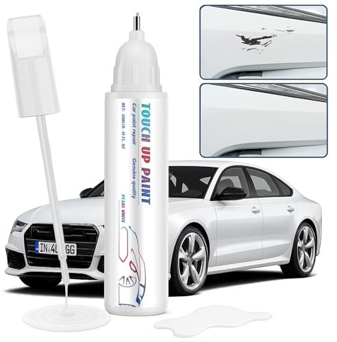 UroClysmic White Touch Up Paint for Cars – 2 in 1 Car Touch Up Paint Pen, Car Scratch Remover, Quick Drying, Effective Scratch Repair Pen for Automotive Minor Scratches