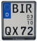 ALU Kennzeichenhalter Verstärker 180 x 200 mm (Für Motorrad) mit Wunschtext Beschriftung Weiß