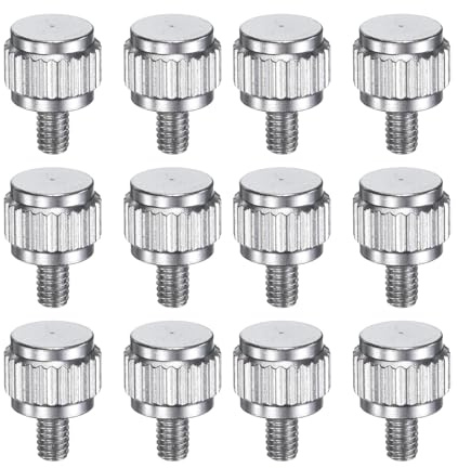 QUARKZMAN 12 Stück gerändelte Daumenschrauben M2,5x4mm aus Edelstahl, Sicherungsschrauben mit flachem runden Kopf für Schieblehren-Messwerkzeug-Zubehör, Silber