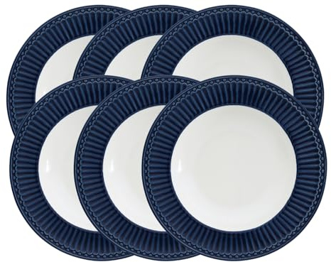 GreenGate Alice Frühstücksteller Dark Blue 23 cm Set6