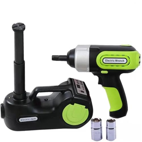 Tragbarer hydraulischer Wagenheber, 5T Auto-Elektrowagenheber 36-53cm Hubhöhe Reifendrucküberwachung Elektrischer Wagenheber Mit 420N.m Elektroschlüssel Auto-Reparatursatz(36cm)