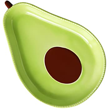 Veemoon Avocado Förmiger Keramik Dessertteller in Hellgrün, 1 Stück | Obst, Vorspeisen und Desserts, Keramikgeschirr, Kinderfreundlich, als Servierplatte für Küche und Tisch