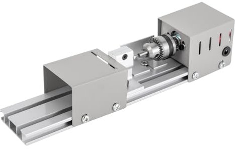 MEELRYD Mini Drehmaschine | Mini Drehmaschine Perlen Poliermaschine | Metall-Fräs-Drehmaschine | Holz Lathe | 96W 24V Mini-Beads | 4000-9000U/min präzise Drehbank für Dreh, Einstech, Schleif und Schne
