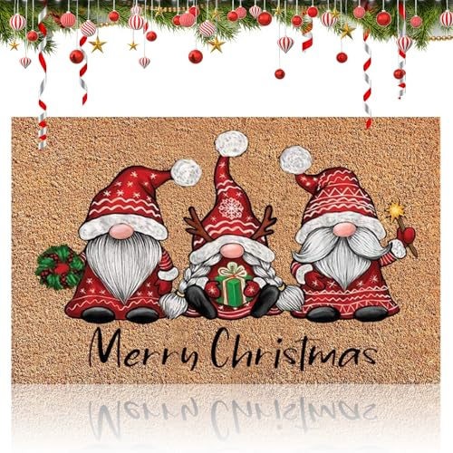 Weihnachten Türmatte, 40x60 cm Fußmatte Weihnachten Dekorative Fußmatte | Außenbereich rutschfeste Eingangsmatte Xmas Eingangs-Fußmatte für Innen Außen Dekoration