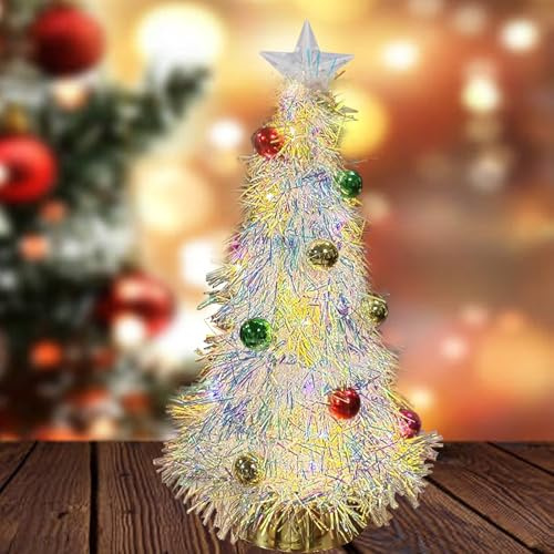 Mini Weihnachtsbaum mit Beleuchtung, 16 cm Kleine Weihnachtsbäume, LED Künstlicher Weihnachtsbaum Klein, Mini Tannenbaum, Kleiner Tannenbaum Miniatur Christmas Tree Tischdeko Weihnachten Deko