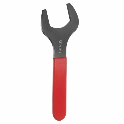 HARFINGTON Single Open End Wrench 50mm Metric 15 Degree Offset Angle U-Shaped Open Ended Spanner Small Flat Head Blackening Wrench with Red Shank for Automotive Repair Furniture Assembly