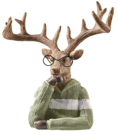 Klocke Dekorationsbedarf Figur mit Brille – Originelle Deko für Zuhause & Büro Ganzjahres-Blickfang (Grün)