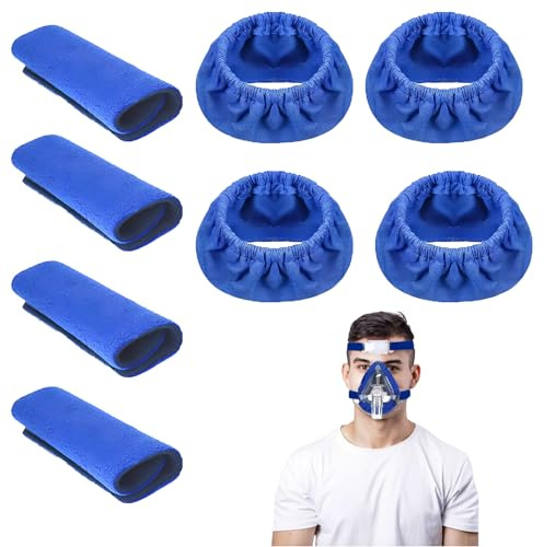 8 Stück CPAP Masken Liner CPAP-Gurtpolster,Schlafapnoe Masken Kissenbezüge | Wiederverwendbar Elastisch,Kompatibel mit ResMed AirFit AirTouch F20 F10 Vielzahl Nasen Mundmasken die Meisten Vollmasken
