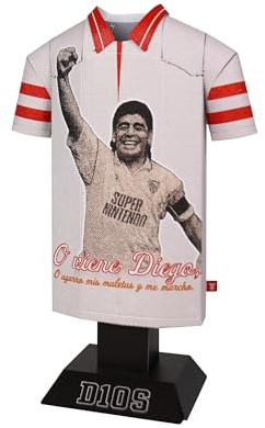 Diego Maradona Retro Metal Football Shirt - Officially Licensed Miniature Alloy Replica Jersey Collectible Legend Display Gift