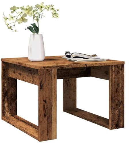 Teenpull Beistelltisch Altholz-Optik 50x50x35 cm, robuster Holzwerkstoff, vielseitiger Couchtisch für Wohnzimmer, Nachttisch, pflegeleicht
