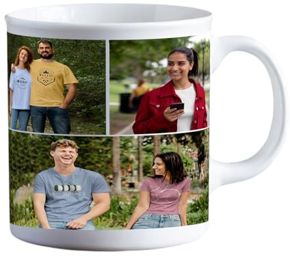 Custom Photo Mug 11oz | Personalised Mug with Photo, Collage Personalise with 3 Photo, Collage Gift for Him, Her, Mum, Dad & Friends | Perfect for Birthday, Anniversary, Christmas