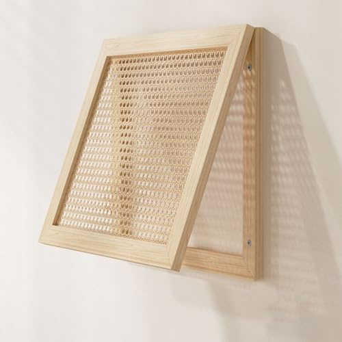 XCLOOZGL Cache Compteur Electrique en Bois Cache De Tableau Électrique avec Crochets Cache De Boîtier De Disjoncteur Mural Décoratif Coffret D'Habillage Tableau Électrique,Natural,55x65cm