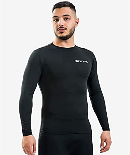 Givova Herren Corpus 3 Elastisches Ärmel- Unterhemd M/L T-Shirt, Schwarz, M EU