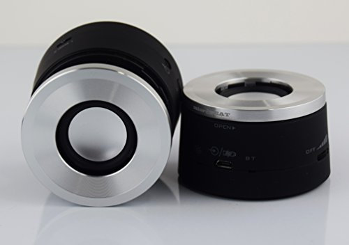 Système haut-parleur DJP microBEAT® : Pack de 2 haut-parleurs sans fil stéréo (Bluetooth, effet son 3D) argent