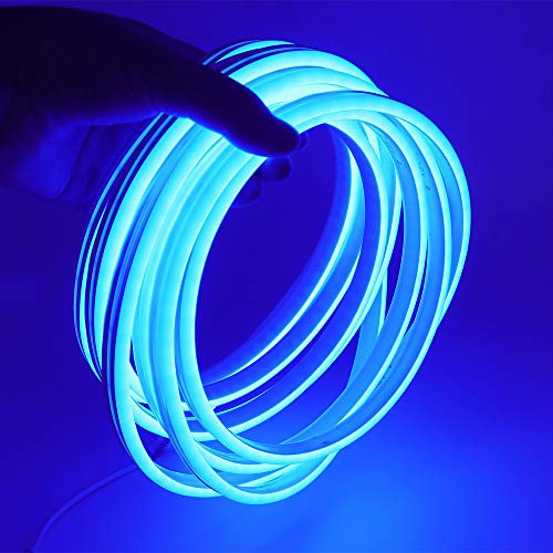 XUNATA Neon LED Strip Streifen, 12V 2835 120leds/m Diffusion Flex LED Lichtband Schlauch (Blau,2M