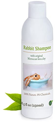 LT-Naturprodukte Kaninchenshampoo | Bio | Chemie- und seifenfrei | hypoallergen | gegen Juckreiz | mit original marokkanischer Lavaerde | 250ml | für Kurz- und Langfell