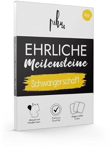Pihu Ehrliche Meilensteinkarten (Premiumqualität) 30 wahre Milestones für Schwangerschaft und nach der Geburt - tolle Geschenkidee (Schwangerschaft)