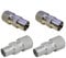 K M Electronics® 2 X Male 2 X Female TV Aerial Coax Plugs SOCKETS CONNECTORS Metal Aluminium