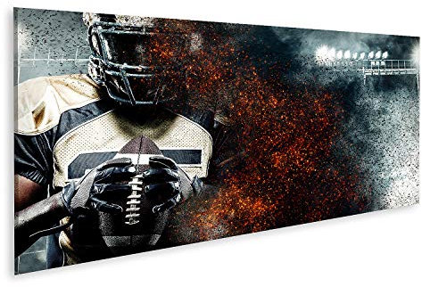 islandburner Bild auf Leinwand American Football Spieler Helm Stadion In Feuer Bilder Wandbilder Poster