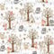 Pingianer 11,99€/m Tiere Wald 100% Baumwolle Baumwollstoff Kinder Meterware Handwerken Nähen Stoff (REH Fuchs Waschbär Baum, 300x160cm)